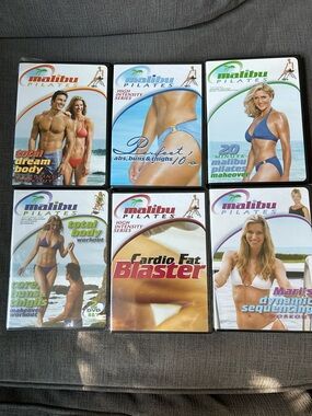 Malibu Pilates Workout DVD Set - Total Body- Cardio Fat Blasters and More